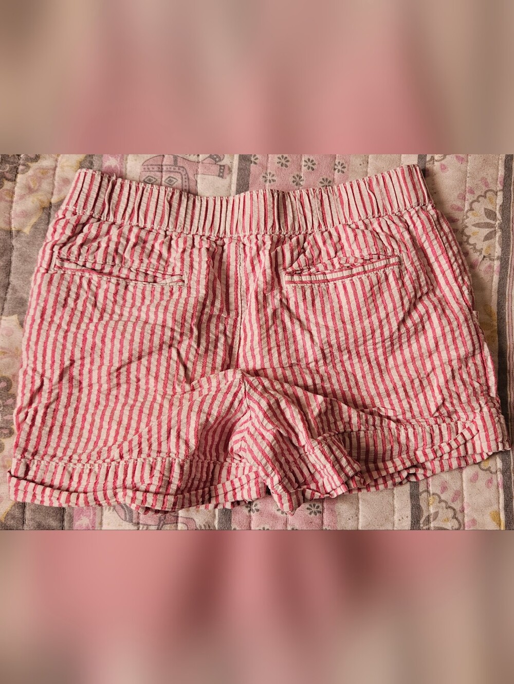 Gymboree 2 Pair Pink and White Striped Girls' Shorts Size 6 - Picture 6 of 7